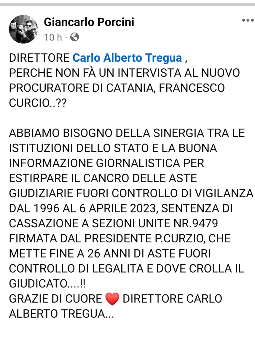 Intervista al Nuovo Procuratore di Catania, Francesco Curcio: Un Appello per la Sinergia tra Istituzioni e Giornalismo contro le Aste Giudiziarie Fuori Controllo