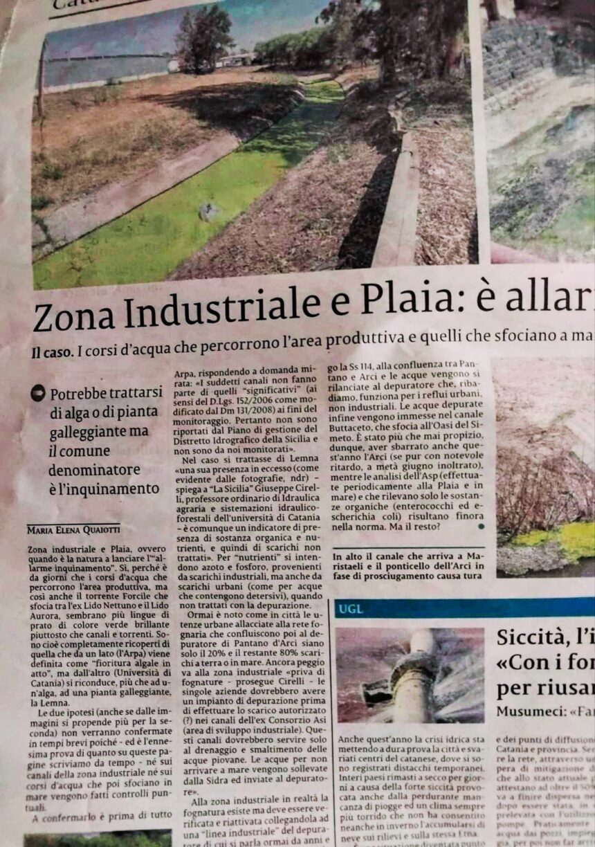 Consitalia punta il dito contro i mancati interventi per lo smaltimento dei reflui industriali in mare: “Richieste dimissioni e annunciato esposto alla Procura di Catania”