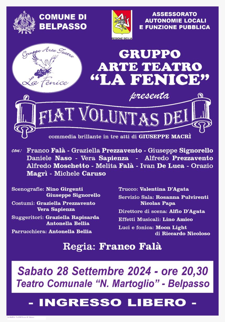 Teatro: sabato 28 settembre appuntamento con il palcoscenico.