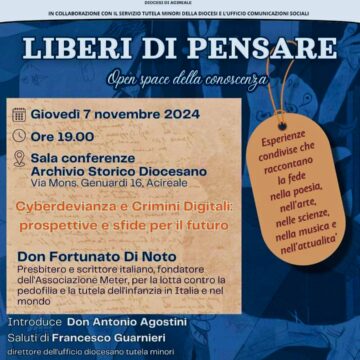 Acireale: al via il ciclo di incontri culturali “Liberi di pensare”