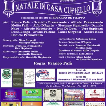 Natale in casa Cupiello, in scena al Martoglio di Belpasso.