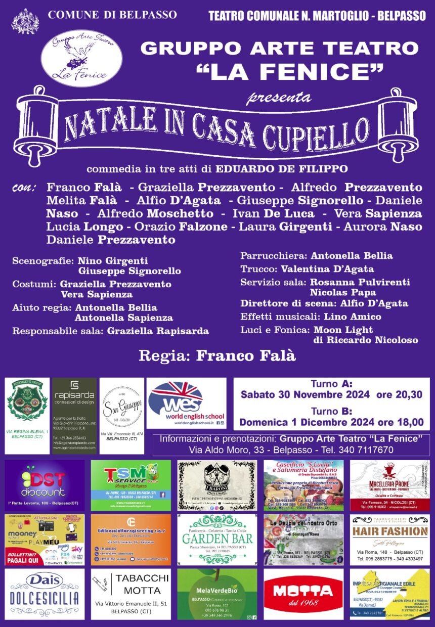 Natale in casa Cupiello, in scena al Martoglio di Belpasso.