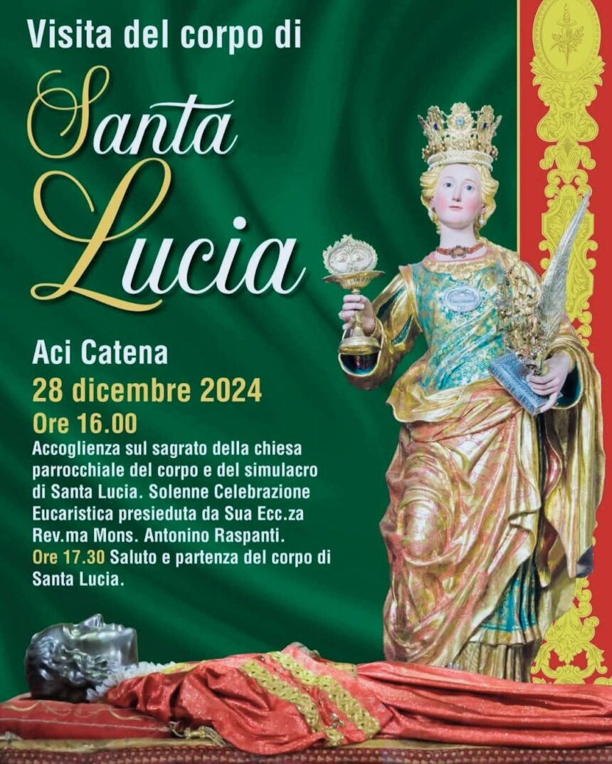 Santa Messa in Occasione dell’Esposizione del Corpo di Santa Lucia ad Aci Catena – 28 Dicembre 2024