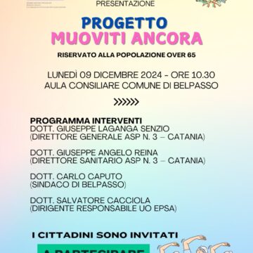 Belpasso, al via il progetto “Muoviti Ancora” per gli over 65: benessere fisico e sociale al centro