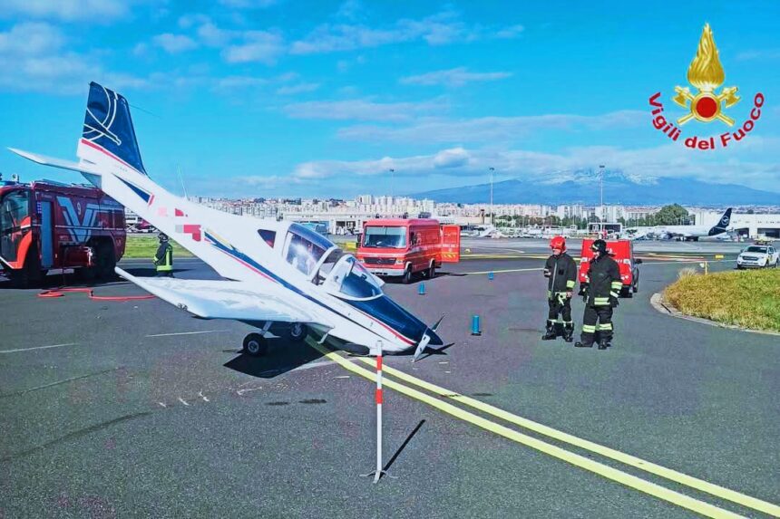 Incidente aereo all’aeroporto di Fontanarossa: intervento dei Vigili del Fuoco