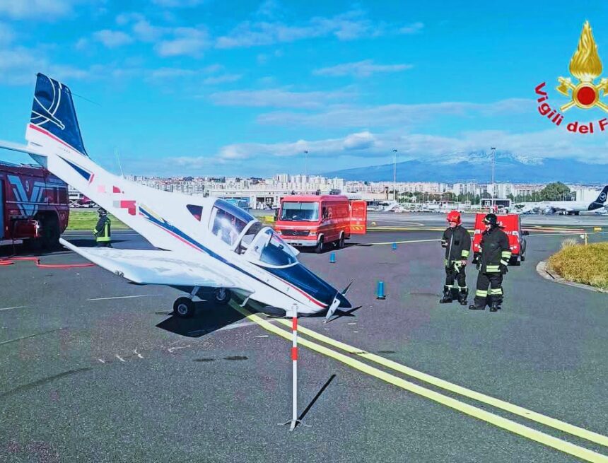 Incidente aereo all’aeroporto di Fontanarossa: intervento dei Vigili del Fuoco